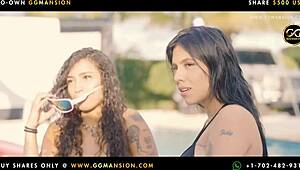 beautiful girl sucking brunette pussy in hot lesbian action