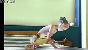 A young teen in stockings indulges in solo masturbation in this 3d anime scene