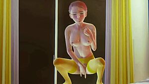 A young teen in stockings indulges in solo masturbation in this 3d anime scene