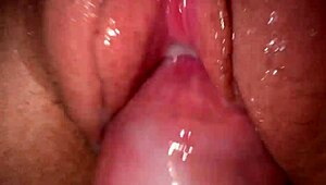 Äärimmäisen läheltä kuvaus tiukan teinin 18+ pillun naimisesta upealla kerma-kuvalla