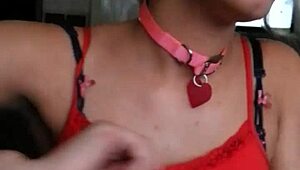 This blonde emo goth petite amateur slut talks too much during blowjobs with daddy, being submissive