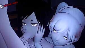 Team RWBY Orgy Unfolds with Wild Fingering and Facials in 3D Anime
