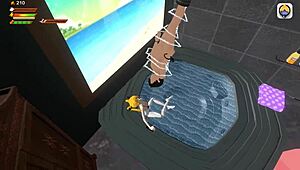 Femdom Vampire Dominates in POV Whirlpool Piss Game