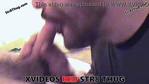 Nasty black gay drops by to suck huge cocks