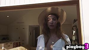 Hey, look at Dominique Lobito, this beautiful teen model with big tits showing off her curvy body!