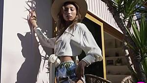 Hey, look at Dominique Lobito, this beautiful teen model with big tits showing off her curvy body!