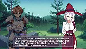 playing hot hentai game with big boobs in fantasy issekai.