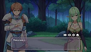 playing hot hentai game with big boobs in fantasy issekai.