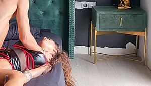 Neighbor's Hard Bed Action with Intense Creampie Finish After Deep Muff Diving