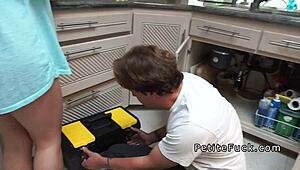 Petite Asian No Panties Banging Hard In Kitchen