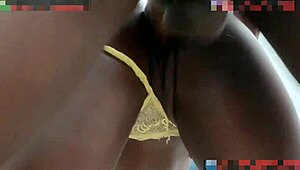 onion booty ebony slammed hard in restroom with panties shifted!