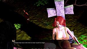 redhead lesbian dives into hairless pussy at erotic theater