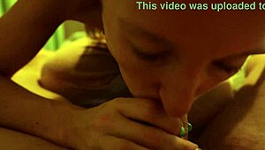 feeling the intense pleasure as she gives blowjob and cum covers my face on the bed