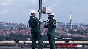 i experience rooftop double dick anal fuck as a skinny teen