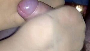 Ugh, givin a homemade footjob with all kinda nylons on!