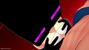 Novia Ready to Screw Wearing Enderman Mask in Love Hotel with Uncensored Raw Action