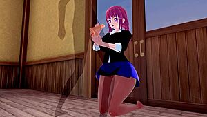 3d hentai featuring big ass and big tits with glasses