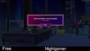 Nightgamer with girlfriend and friend in cute anime hentai