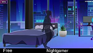 Nightgamer with girlfriend and friend in cute anime hentai