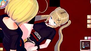 Blonde busty gal Eleanor in 3D hentai. Wild positions await?