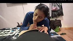 The wife of my best friend gives me a delicious blowjob