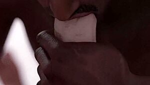 That black guy sucking on a huge white dick