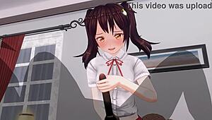 sister teases anus with edging handjob in uncensored anime 😈