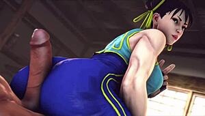 Assjob kartun dengan kote monster jadi liar, haha! 😈