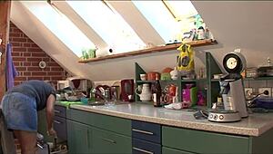 My dirty wife, all wet after a long walk, craves fucking in our new house