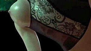 hot green-haired girl fucked from behind in 3d