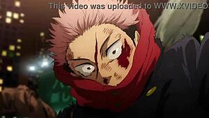 itadori and mahito in skyfall scene best quality