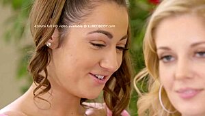 Wow! Hot Friends Charlotte Stokely and Lily Adams Dive Into Lesbian Sex First Time!