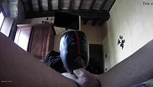 Hogtied Latina in Stockings Gets Rough Throat Fucking!