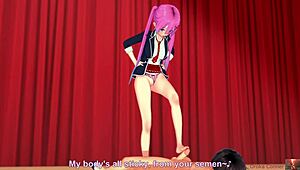 Pink-Haired Girl Performs on Stage with You in Koikatsu
