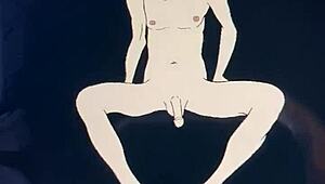 Poglej njegov masivni penis v tej divji anime sceni