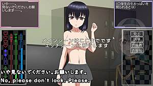 wow, toying that anime girl with machine in hentai game