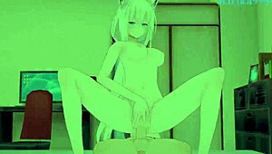 Shirakami Fubuki and Tsunomaki Watame in Wild Hololive Hentai Creampie