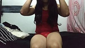 Mexican shemale touching herself in steamy homemade video