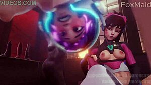 Wow, check out D Va HMV with 15 Twitter followers! That monster cock and big tits animation rocks hard!