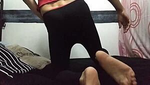 Mexican shemale touching herself in steamy homemade video