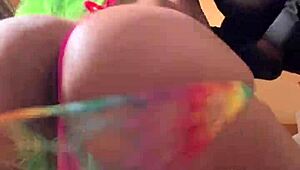 moee baby in cosplay twerking with gibby the clown