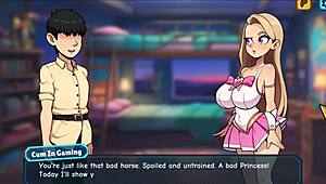 Hey, you think you can handle stripping this bratty princess Sophia naked in the hentai game?