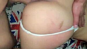 Curvy Latina Neighbor with Huge Ass Shaken in White Thong Doggystyle