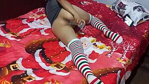 Christmas Day Indian Masturbation In Latin Lingerie, Defying All Rules