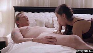 Młoda opiekunka do dzieci opłacona za zapłodnienie w brutalnej sesji głębokiego gardła