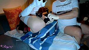 Whoa, latihan intens untuk sissy-sau ini dengan sisipan baseball bat, gila! 😱