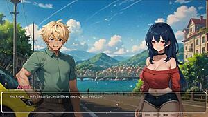 Blurring walls in hentai game ep 3, teasing boyfriend with voyeurism! 😘