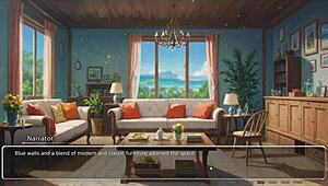 Blurring walls in hentai game ep 3, teasing boyfriend with voyeurism! 😘