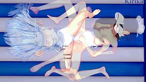 miku kohinata and laura bodewig in steamy lesbian hentai play - symphogear & infinite stratos