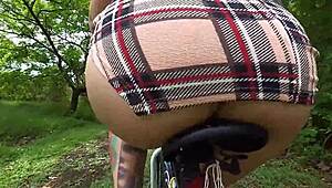 Caught riding my bike with a butt plug outdoors! Neighbor might’ve seen! 😅